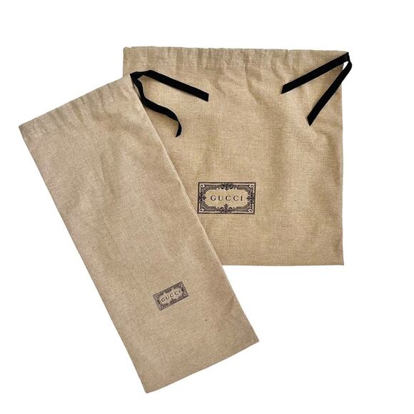 Gucci Natural-Colored Drawstring Dust Bags Protective Covers Sleepers Set of Two - Picture 1 of 7